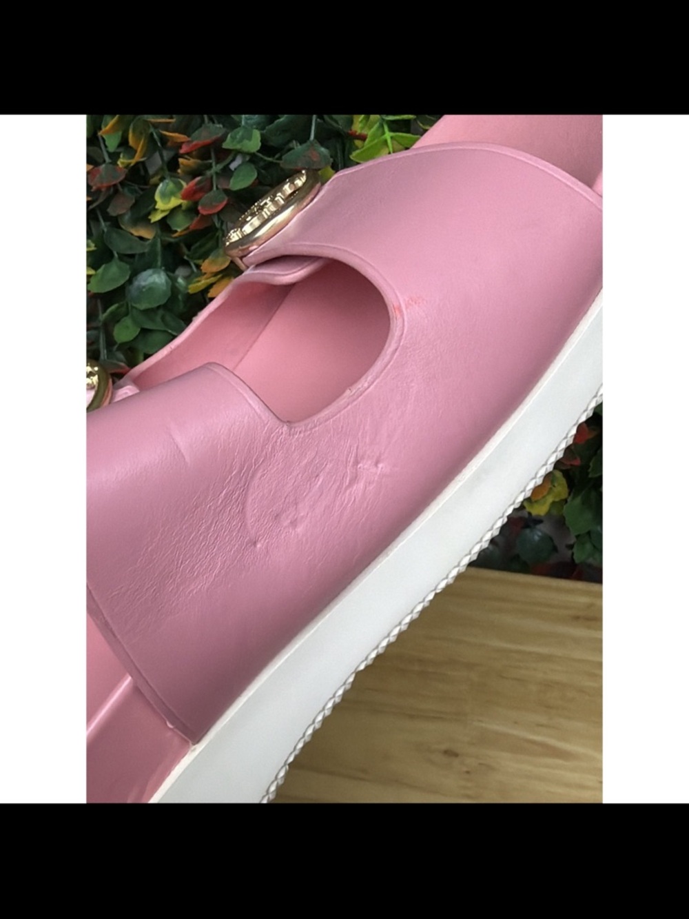 Coach Pink Double-Strap Slide Sandals with Gold Hardware - Picture 11 of 11